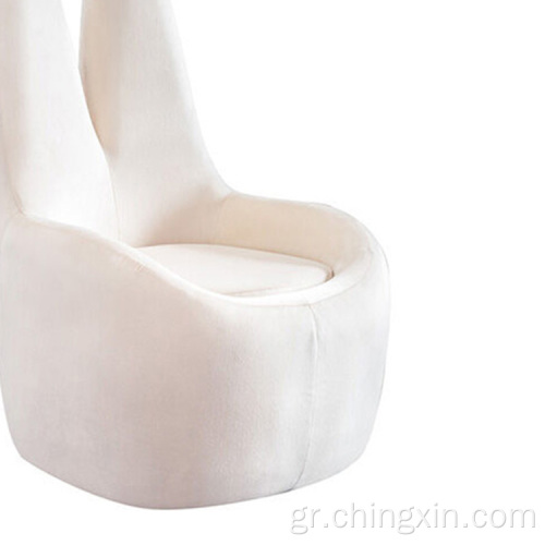 Καθίσματα καθιστικού λευκού βελούδου αναψυχής υφάσματος